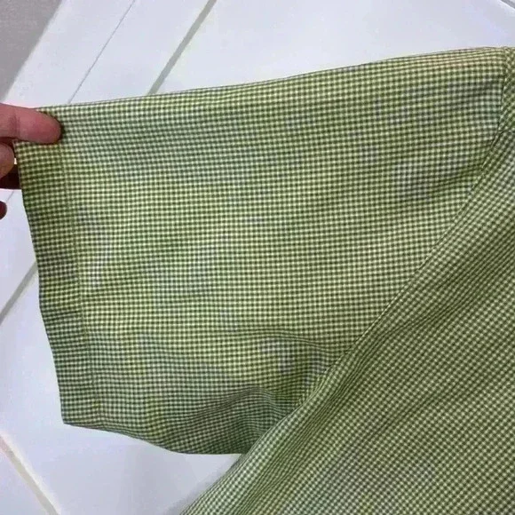 Columbia botton up short Sleeve Shirt green white pattern light weight Size: L - Picture 6 of 12